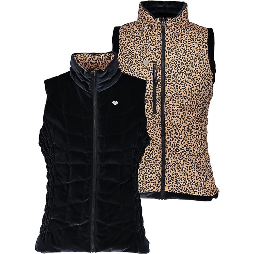 OBERMEYER Womens Soleil II Reversible Velvet Leopard Down Puffer Vest